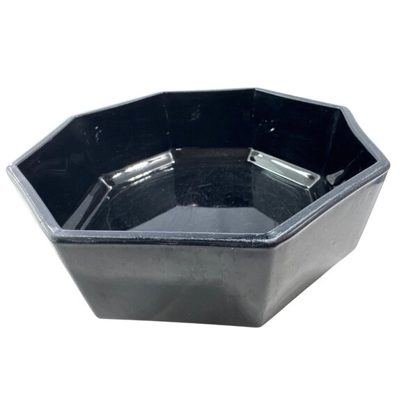 Arcoroc Octime Black Made in France 18 Vintage 1970'S Art Deco  Octagonal Black - Picture 1 of 5